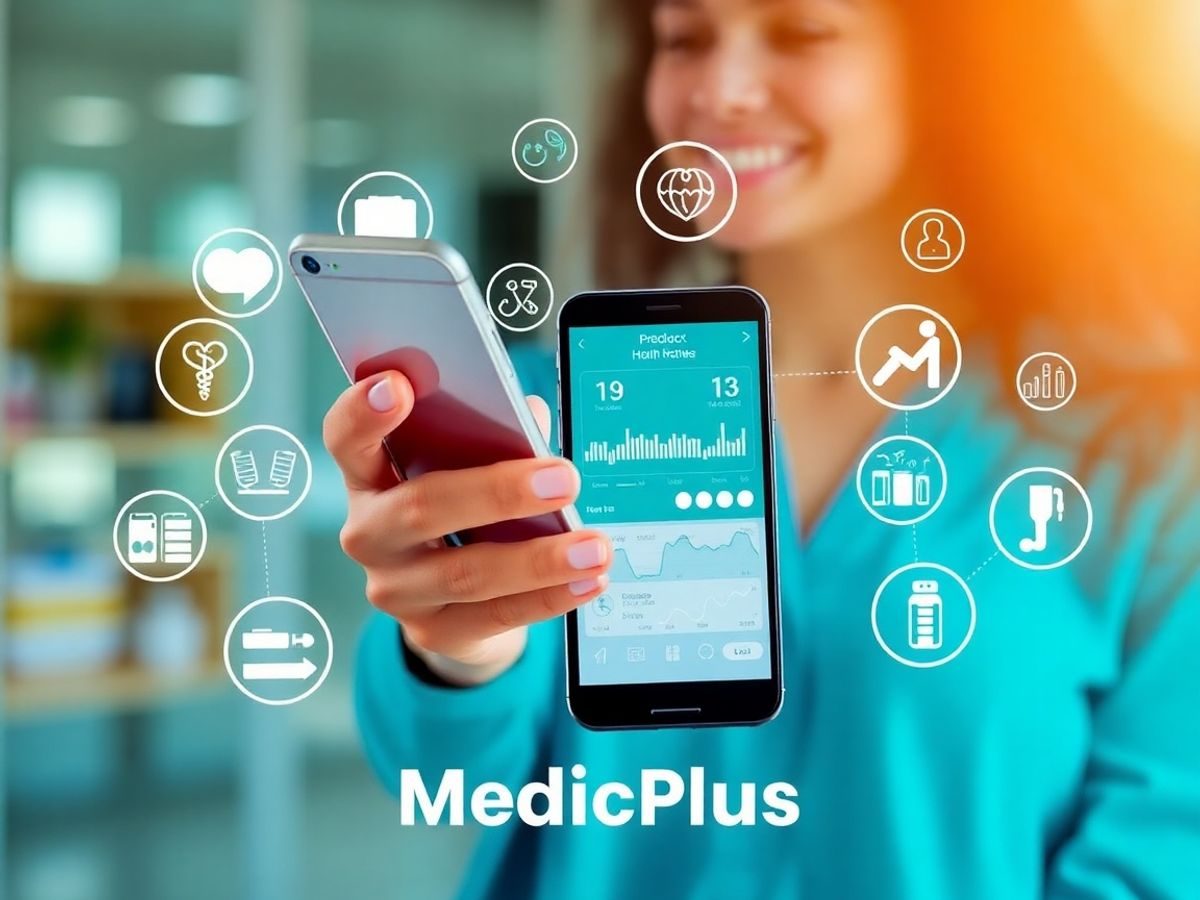 Persoană care folosește aplicația MedicPlus pentru sănătate.