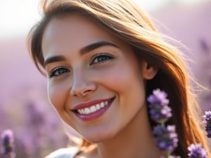 Femeie zâmbitoare, natură, stil de viață sănătos, echilibru hormonal.