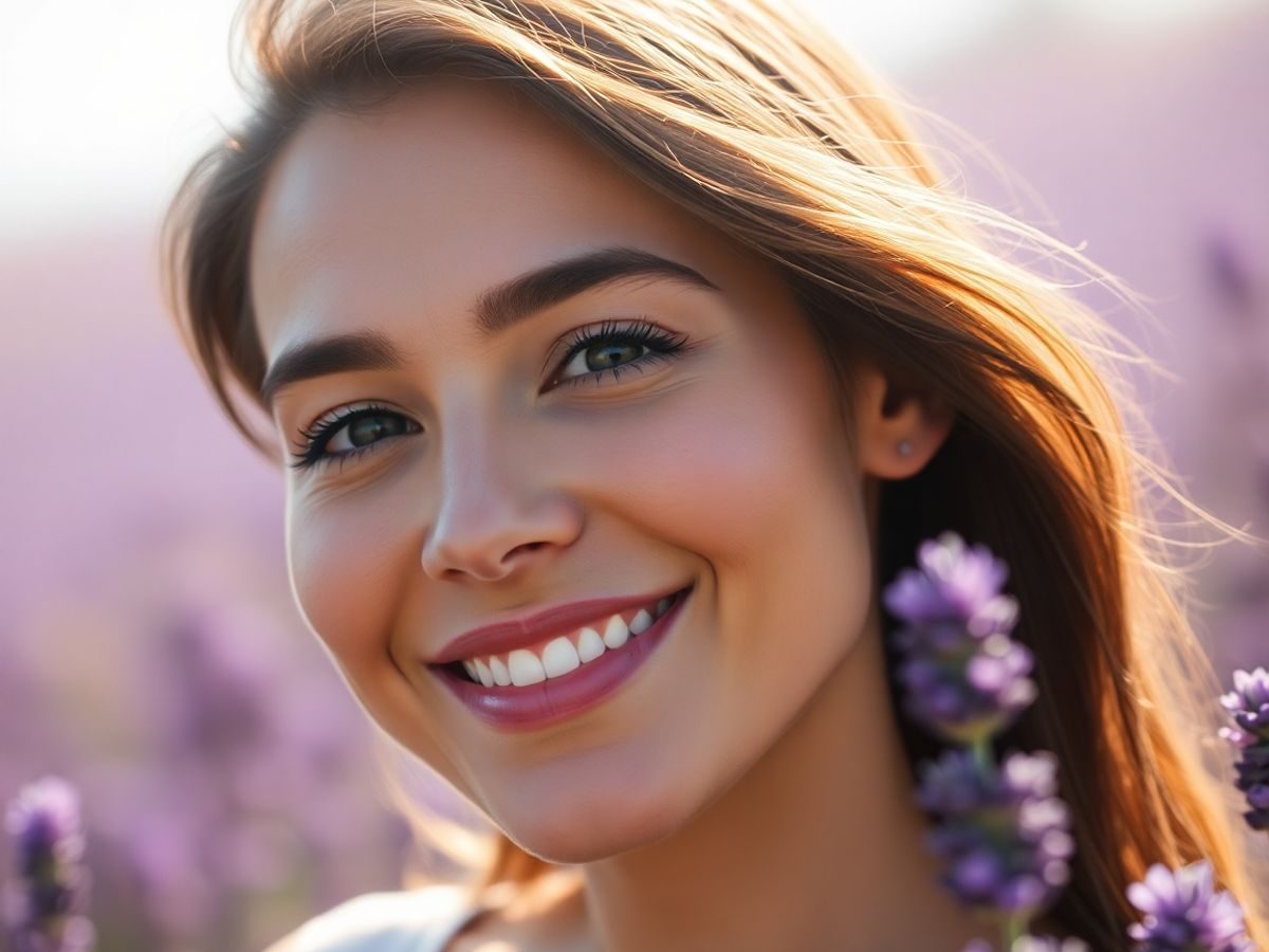 Femeie zâmbitoare, natură, stil de viață sănătos, echilibru hormonal.