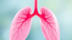 Plămâni sănătoși, luminați, cu fundal calm.