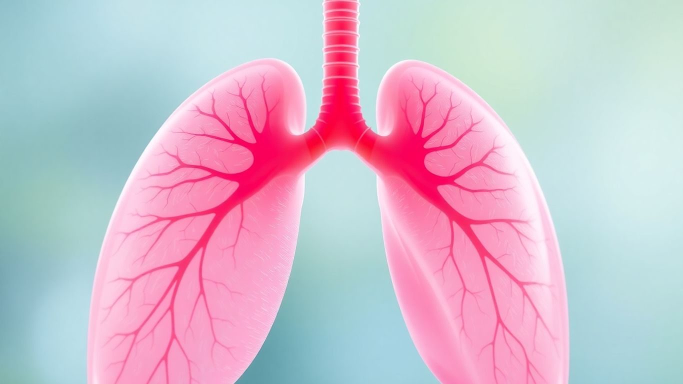 Plămâni sănătoși, luminați, cu fundal calm.